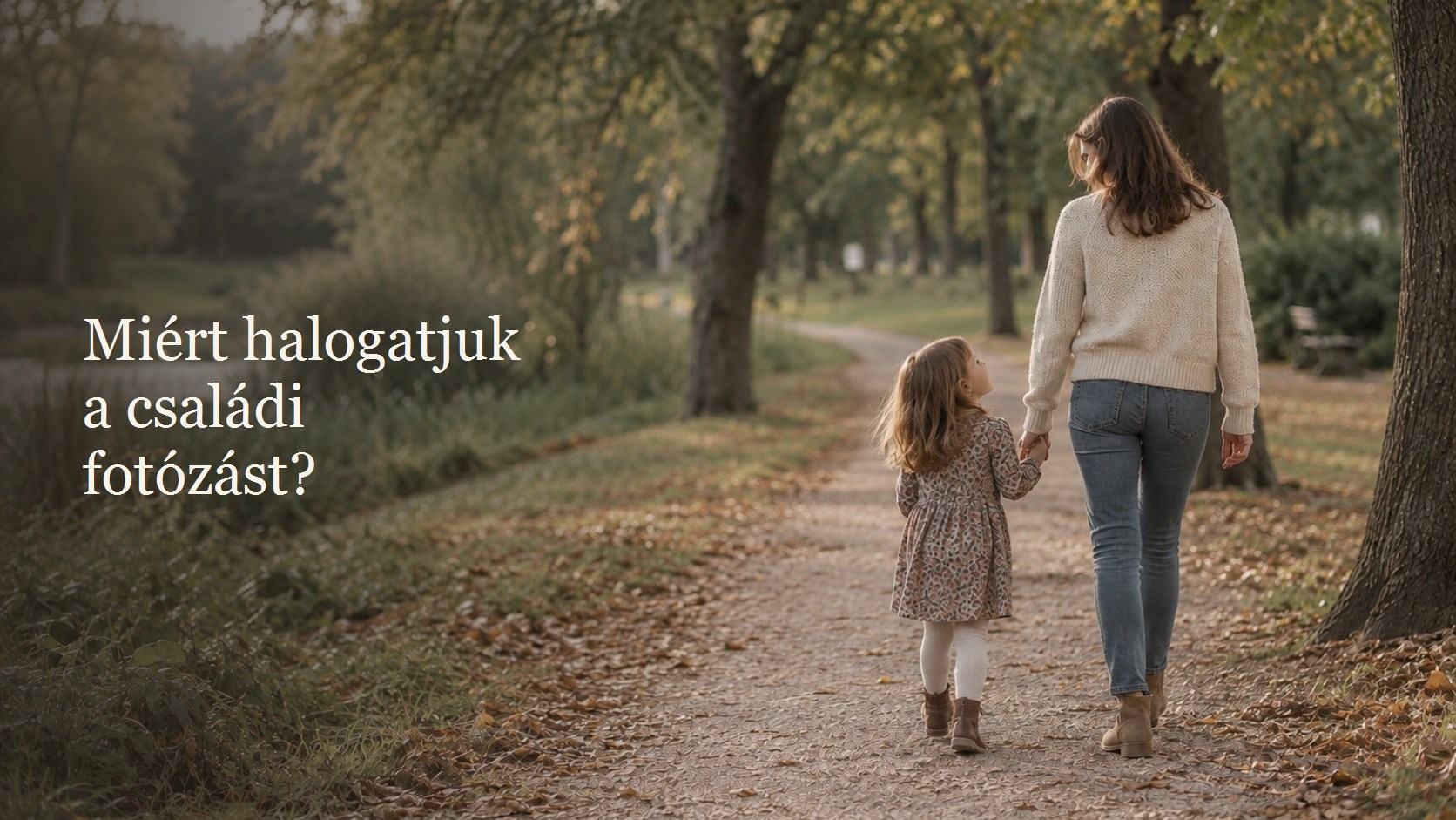 Illusztráció: anya és kisgyermek sétál a parkban